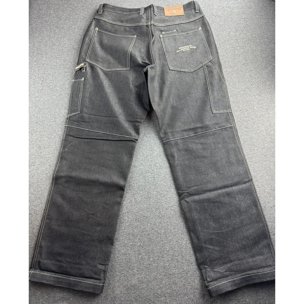 Vintage Rocawear Jeans Mens 38x34 Baggy Carpenter Deep‎ Black Hip Hop Skater Y2k